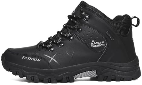 Xuanke Scarpe da trekking da uomo impermeabili Scarponi da trekking da donna Scarponi da montagna Scarpe outdoor da uomo comode leggere Scarponi da montagna per campeggio, Nero , 41 EU