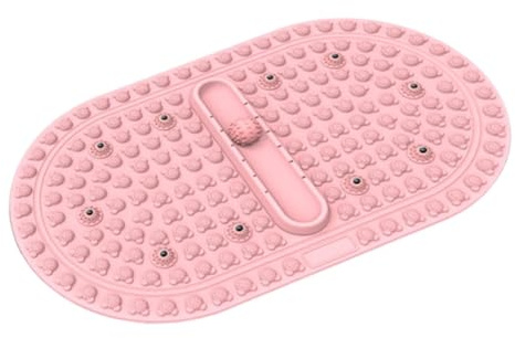 perfeclan Tappetino per massaggio ai piedi, tappetino per agopressione, in silicone, leggero, per camminare, per scrivania, per scrivania, bagno, auto, Rosa