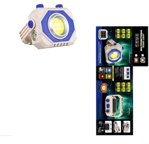 Torcia solare ricaricabile ad alta potenza 1000LM 3 modalità di colore impermeabile campeggio (Rice Blue)