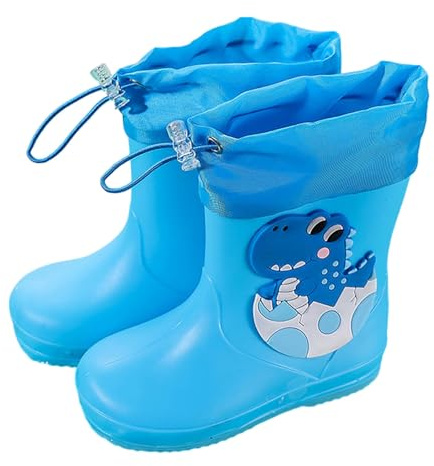 Generisch Stivali di gomma leggeri per bambini, antiscivolo, in PVC, suola antiscivolo, impermeabili, comodi, per l'asilo e il parco giochi, per bambini di tutte le età, blu cielo, 18-24 Monate