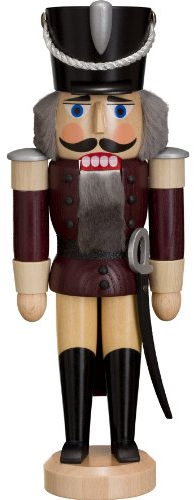 Nötknäpparen Hussar askaubergine, höjd 28 cm, original Erzgebirge av Seiffener Volkskunst SV 11312/7