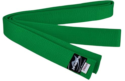 Ju-Sports Budogürtel - grün, Baumwolle I Kampfsport Gürtel Für Budo-Sportarten, Judo, Karate, Kickboxen & mehr I Ca. 4 cm breiter Martial Arts Gürtel I 280 cm