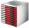 Schubladenbox 10 Laden rot LEITZ 5281 00 25