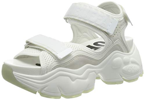 Buffalo Binary 0, Sandali Bassi Donna, Bianco, 38 EU