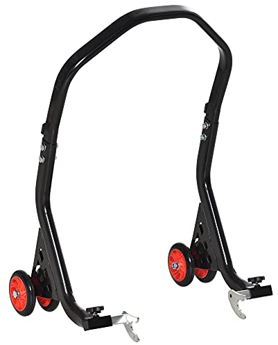 DURHAND Cavalletto Alzamoto Posteriore Universale e Regolabile Cavalletto Spostamoto per Moto Sportive Fino 200kg Nero