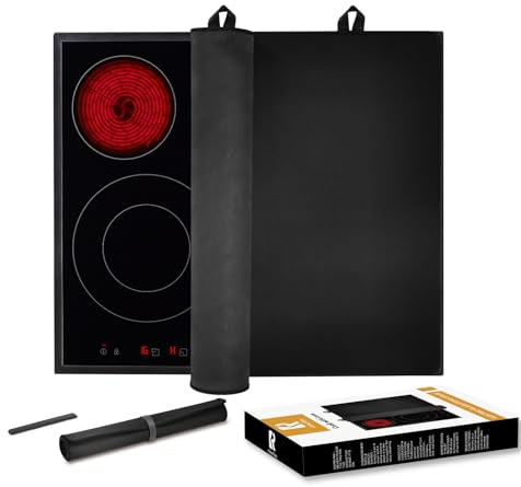 Kitchenraku Tapis pour Plaques à Induction 61X53 CM, protection plaque induction,Couvre Plaque Tapis de Cuisson à Induction, Tapis de Protection pour Poêle en Verre