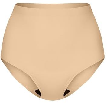KNIX Super Leakproof High Rise Underwear - Period Underwear for Women - Machine Washable, Reusable - Warm Sand, Large (1 Pack)