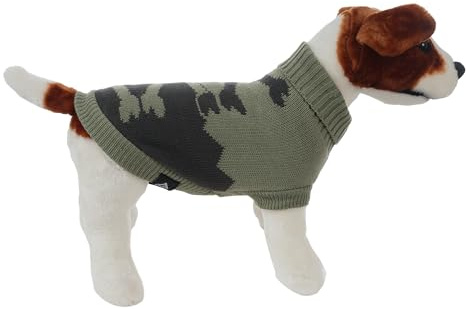Suéter de Invierno para Perros Pequeños y Medianos - Chaleco de Lana Suave, Jersey Cálida para Mascotas (Color Negro/Verde, Talla 40cm)
