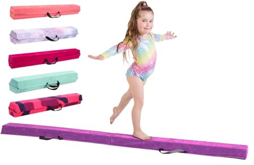 TINY TUMBLERS Barra de Equilibrio para niños - Tamaños 210/240/270/300cm Increíble Equipo de Equilibrio para niños en casa - Ante sintético, Espuma EVA de Alta Densidad - Correas de Transporte