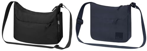 Jack Wolfskin Boomtown Umhängetasche, Black, Einheitsgröße & Sunset Umhängetasche, Night Blue, Einheitsgröße