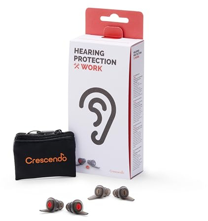 Crescendo Protection auditive au travail Filtres spéciaux MESH®, réduction du bruit de 24 dB, bouchons d'oreille. Équipement de protection individuelle certifié (EPI) pour environnements de travail