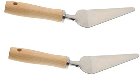 PHENOFICE 2piezas Espátula para Pizza y Pasteles Pala De Hornear Mango De Madera Unidades Colores Surtidos Utensilios De Cocina