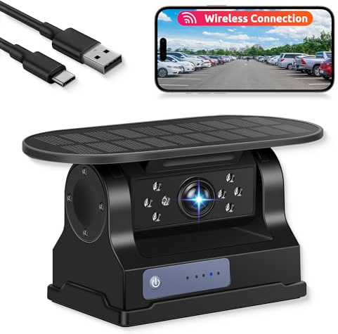 Solar wifi backkamera magnetiskt batteri 1 0000 mAh laddning typ C-skärm 7 IP68 vattentät nattseende lastbil/husvagn/buss/släpvagn
