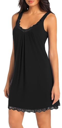 SHCNSJC Nuisette Femme Cotton Chemise de Nuit Sexy Dentelle Fond de Robe sous Robe d'été pour Femme