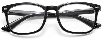 Suertree Gafas para miopía con filtro de luz azul para hombre y mujer, negro, -2,0