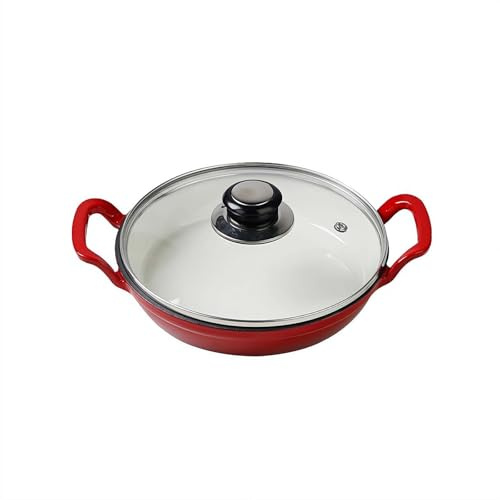 Enameled Cast Iron Dutch Oven - Oval Dutch Oven Casserole - Cast Iron Braiser Pan with Lid - Round Dutch Oven Pot for Slow Cooking