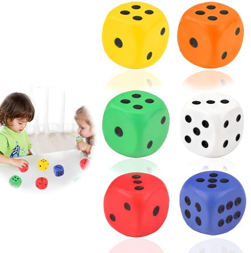 Lot de 3 Dés en Mousse Douce 4 cm pour Enfants