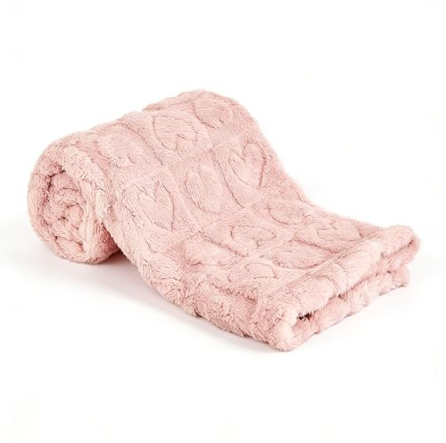 LSYZHX Fleece Baby Blanket Heart Checkered Blanket,30X40 Cozy Soft Warm Sherpa Baby Blanket for Girls Boys, Newborn Essentials for Infant, Baby Shower Receiving Gift (Pink)