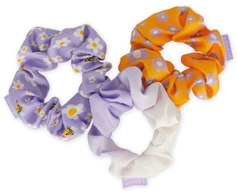Legami - Set di 3 Hair Scrunchies Hair We Are, Elastici per Capelli, Elastici arricciati con Tessuto Effetto Satinato, Beauty, Hairstyle, Tema Bee