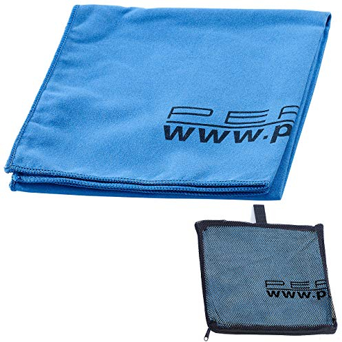 PEARL Mikrofaser Sporttuch: Extra saugfähiges Mikrofaser-Handtuch, 80 x 40 cm, blau (Saugfähiges Tuch, Funktionshandtücher, Microfaser)