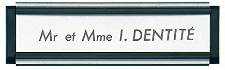 Porte étiquette SOCONA - 93 x 26 mm - noir fileté argent - PA