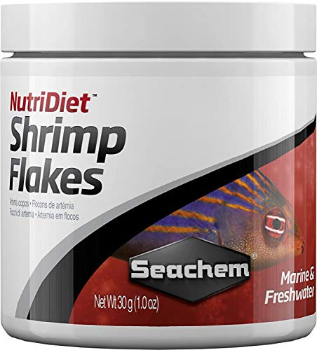 Seachem NutriDiet Shrimp Flakes - Probiotic Fish Food Formula with GarlicGuard 30g/1oz