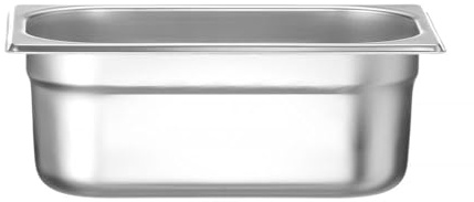 HENDI Gastronormbehälter, 2,8L, GN 1/4, 265x162x(H) 100mm, Edelstahl | Geeignet für Chafing Dishes, Bain-marie, Backöfen, Kühlschränken, Gefrierschränke, temperaturbeständig von -40° bis 250°C