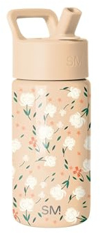 Simple Modern Kids Summit Water Bottle with Straw Lid | 14oz Stainless Steel Cup Insulated Tumbler for Toddlers, School | Chloe Floral