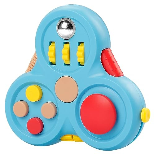 Jagowa Fidget Pad - 11 Function Stress Reducer Game for Anxiety, ADHD, ADD - Blue Fidget Controller with 1 Piece Toy for Stress Release., 2209-08B