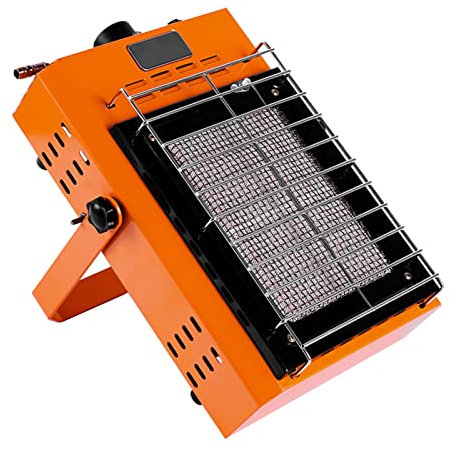 Riscaldatore a Gas liquefatto, riscaldatore radiante a propano, per Garage, officine e Cantieri, riscaldatore a propano Ultra Silenzioso con Tubo regolatore LP