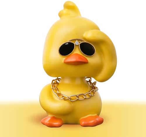 KIAYOO Car Bobblehead Duck, Funny Dashboard Accessories Interior Shaking Heads Nodding Doll, Home Office Ornaments Decor, Fun Gifts for Him Her Men Women Friends Boyfriend Birthday New Year Christmas