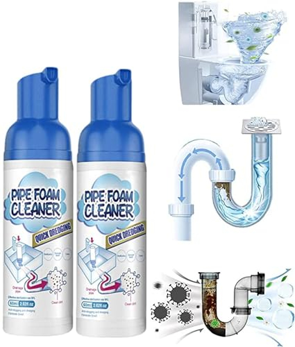 Herois - Detergente in schiuma per scarichi, rimozione e pulizia degli intasamenti, deodorante per tubi, detergente rapido per lavelli da cucina, WC e lavandini