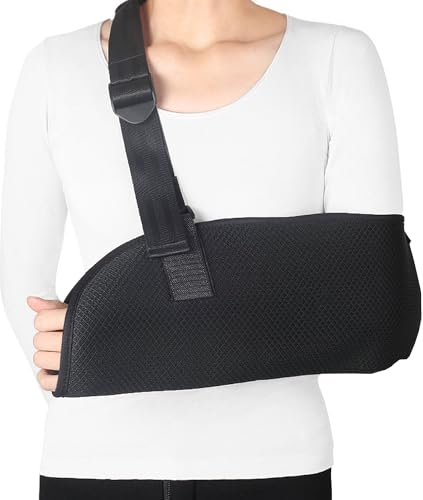 1 Stück Verstellbare Armschlinge, Mesh-Armschlinge, Schlinge Mit Schaumstoff-Nackenpolster, Armstützschlinge, Schulterstützhilfe, Geeignet Für Gebrochene Handgelenke, Ellenbogen, Schulterluxationen
