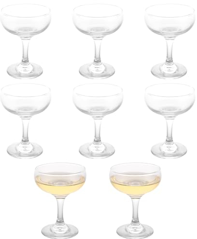 ZOFUN 8 Stück Likörschale Glas, 150ml Sektschalen Champagner-Gläser, Sektschale Champagner schalen, Martini Gläser Champagnerbecher für Party, Zuhause, Bar, Hochzeit, Picknick