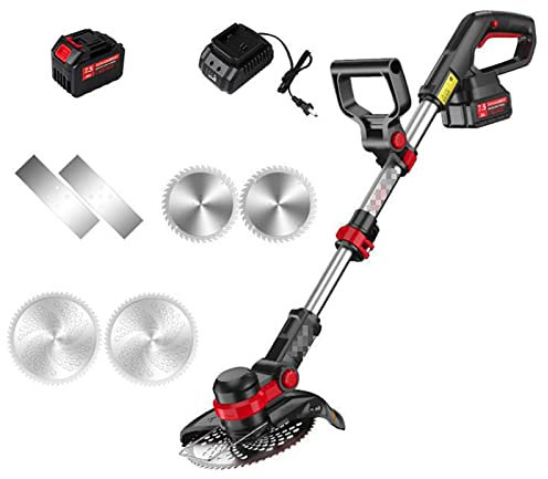 BDCXUX Tagliaerba Elettrico 20V, con 3 Lame Batteria da 20V/7.5Ah Tagliaerba Domestico Piccolo a Batteria Macchina Rotante con Manico Telescopico Regolabile