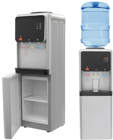 500 W vattendispenser med värme- och kylfunktioner, dricksvattendispenser för hem, kontor, sovrum, vardagsrum, 5 l + 2 l vattendispenser, automatisk, 30,5 x 31 x 96 cm
