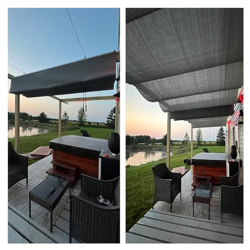 Pérgola retráctil para exteriores con toldo para el sol, toldo de metal para refugio de patio para jardín, porche, playa, pabellón moderno de patio, cenador de barbacoa, enrejado de uvas (3.28