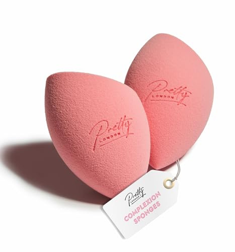 Pretty London – Complexion Sponges for Makeup Application – Soft Beauty Blender Sponges for Foundation, Concealer & Powder – Latex-Free – 2 Pack