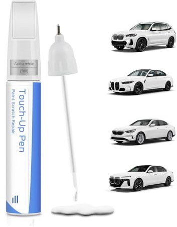 PARTS4EV Alpine White (300) 2-in-1 Pen & Brush for BMW - Precision Colour Match Touch Up Paint for Scratch & Chip Repair, Fast-Drying & Water-Resistant
