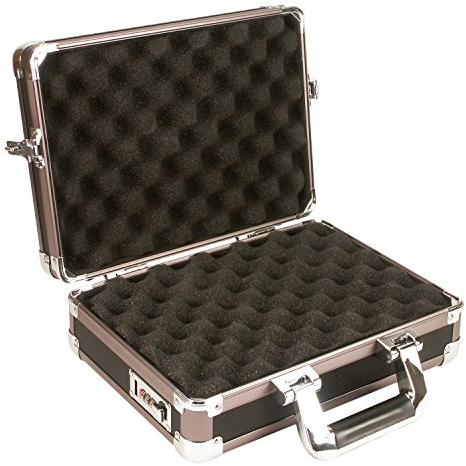 Fritzmann Abschließbarer Pistolenkoffer mit 2 Zahlenschlössern Aluminium Waffenkoffer Waffenkiste Box Verschiedene Größen (44x34x10cm)