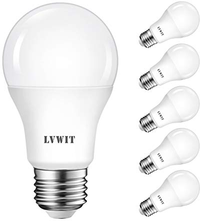 LVWIT Lampadina a LED E27, Forma A60, 8W Equivalenti a 60W, Luce Bianca Naturale 4000K, 806Lm, Consumo Basso, Risparmio Energetico, Pacco da 6 Pezzi