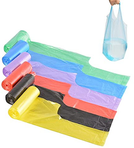 Lot de 6 rouleaux de 120 sacs poubelle en plastique non parfumé pour salle de bain, cuisine, salon, bureau