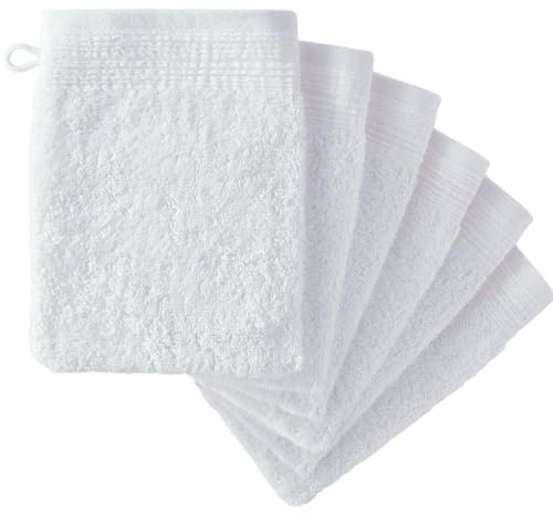 Adore Home 24 Pack 500GSM Cotton Wash Mitts White 16x21cm | Soft Absorbent 100% Cotton Terry Towelling With Hanging Loop, Machine Washable For Face, Body, Shower, Bath And Spa Use