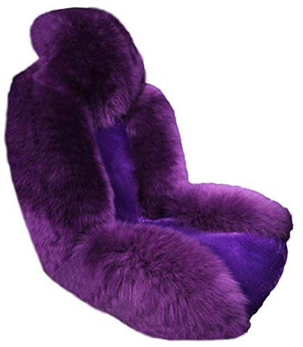 PengGengA Plüsch Autositzbezug Winter Wolle Vordersitzbezug Künstliche Lammfell Auto Sitzauflage Auto Sitzbezug (Lila, Einzelner Vordersitz)