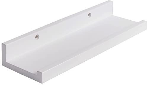 IBUYKE Wandregal in U-Form, 30/45/60/90 cm Schweberegal Vintage-Stil Hängeregal Büroregal für Dekos, Wohnzimmer, Schlafzimmer und Bür White RF-GB543W