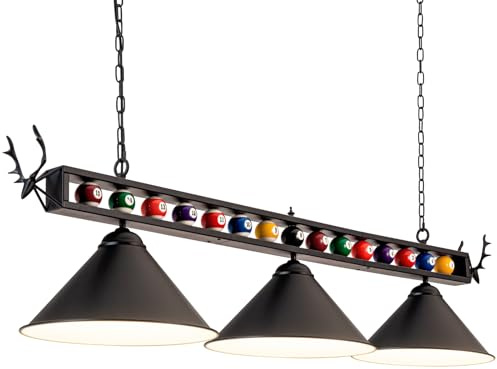 LuoliiTa Pool Table Light, 58 Billiard Light for 7' 8' 9' Pool Table, Hanging Billiards Light for Billiard Room, Game Room, Restaurant, Coffee Shop