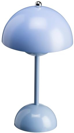 Luxus - Tischlampe Touch Deluxe - Josephine - Blau - H34 x Ø9 - Terrassenlampe - Schreibtischlampe - LED - Wiederaufladbar - Dimmbar - Kabellos - Batteriebetrieben - Tischlampe für innen und außen