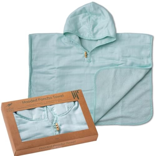 Urban Kanga Poncho Toalla Bebé con Capucha Muselina y Rizo