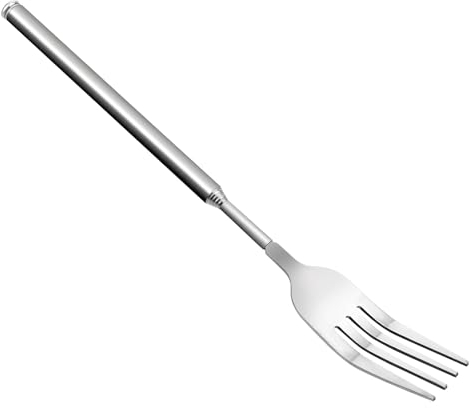 Teleskopgabel, Ausziehbare Gabel Lange Edelstahl Teleskopgabel Besteck Ausziehbar Lang Griff Gabel Besteck für BBQ Toasten Abendessen Obst Dessert 22– 63cm