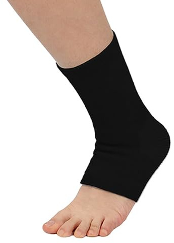 Generisch 2025 Cubierta de pie caliente para hombres y mujeres, articulación deportiva, esguince de tobillo, talón protector de tobillo grueso frío y calcetín superior del brazo, Negro , S